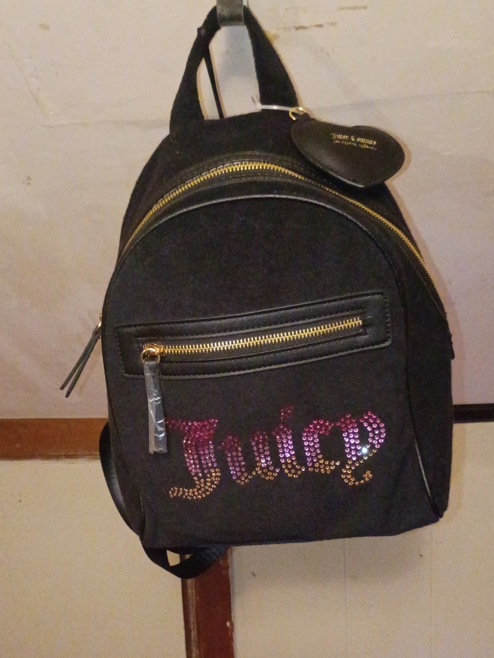 Juicy Couture Black Mini Backpack with Matching Black Sequins Shoes